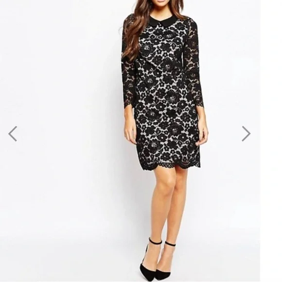 Ted Baker London | Dresses | Ted Baker Ameera Scallop Hem Black Lace Collar 34 Sleeve Dress | Poshmark Ted Baker London | Dresses | Ted Baker Ameera Scallop Hem Black Lace Collar 34 Sleeve Dress | Poshmark
